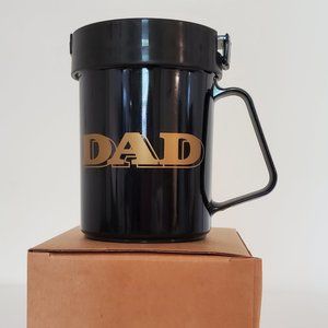 Mug Black Sawyers no spill Plastic New In Original Box Father Day Gift